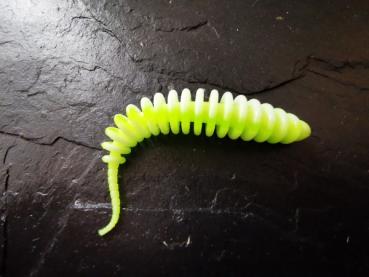Troutworm 2.0 (Weiß-Chartreuse-Weiß) Bubblegum