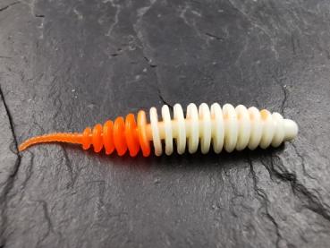 Troutworm 5cm (Weiß-Orange) Bubblegum