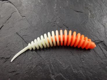 Troutworm 5cm (Orange-Weiß) Bubblegum