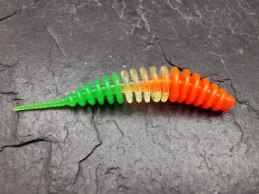 Troutworm 5cm (Orange-Transp.-Grün) Bubblegum