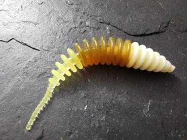 Troutworm 5cm (Weiß-Motoröl-Gelb) Bubblegum