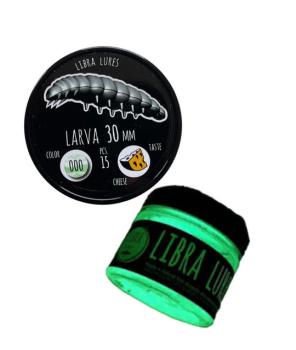 LARVA 30 mm 000 glow Cheese LIBRA LURES 15 Stück (CHEESE Flavour)