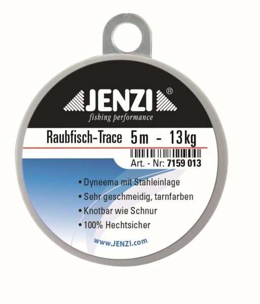Raubfisch-Trace, feingeflochtenes Dyneema®  mit Stahleinlage, 13 Kg, 5 m