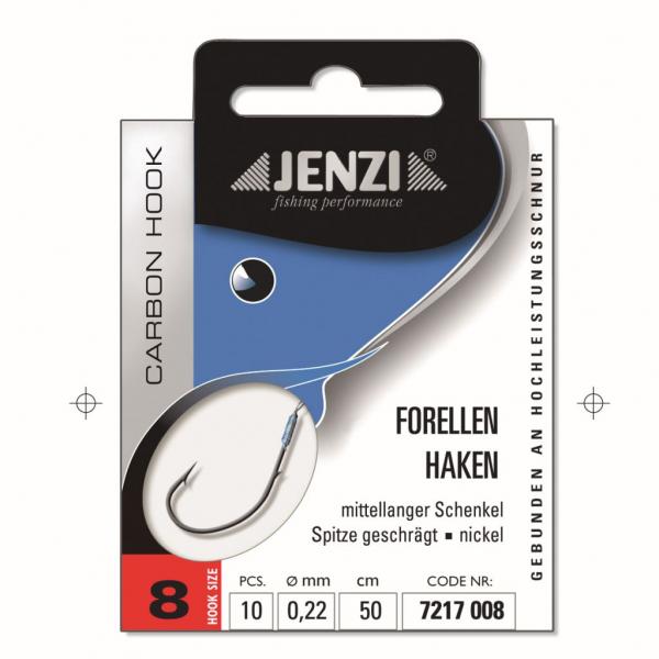 Forellenhaken gebunden 50 cm Gr. 8 Jenzi