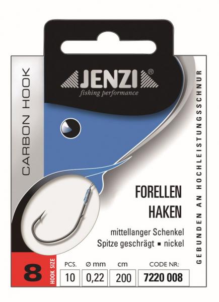 Forellenhaken gebunden 2,00m Gr. 8 Jenzi
