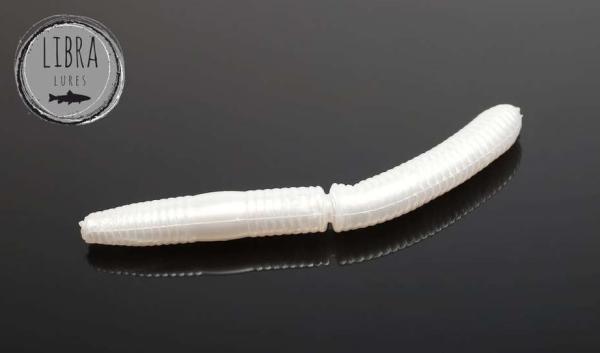 FATTY D'WORM 65 mm 004 Silver Pearl LIBRA LURES 10 Stück (CHEESE Flavour)