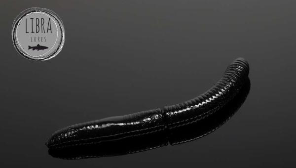 FATTY D'WORM 65 mm 040 Schwarz LIBRA LURES 10 Stück (CHEESE Flavour)