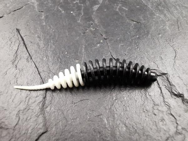 Troutworm 5cm (Schwarz-Weiß) Bubblegum